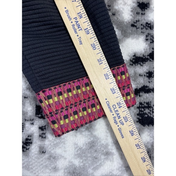 Susan Graver Jacket Womens Size 16 Black Button Up Ribbed Stretch Knit Cuff‎ - Picture 7 of 13